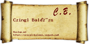 Czingl Balázs névjegykártya